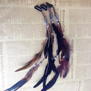 Indian Style Feather Hair Pin Headdress Bohemian Hairclips