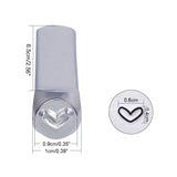 Metal Stamps Cuboid Heart Pattern Platinum 64.5mm