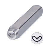 Metal Stamps Cuboid Heart Pattern Platinum 64.5mm