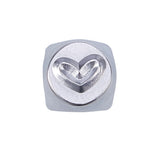 Metal Stamps Cuboid Heart Pattern Platinum 64.5mm