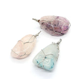 3 Color Crystal Natural Stone Pendants DIY Necklace Bracelet Earrings