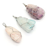 3 Color Crystal Natural Stone Pendants DIY Necklace Bracelet Earrings