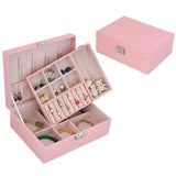Double Layers Jewelry Organizer Box Jewelry Holder Case Display Storage