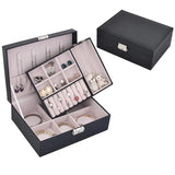 Double Layers Jewelry Organizer Box Jewelry Holder Case Display Storage