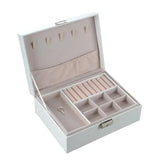Double Layers Jewelry Organizer Box Jewelry Holder Case Display Storage