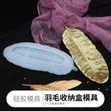 Large Mirror Feather Silicone Mold DIY Storage Mold Plate Set Decor