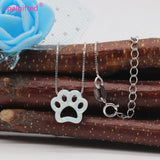 Synthetic Opal Doghand Necklace Opal Paw Jewelry 925 Silver Chain