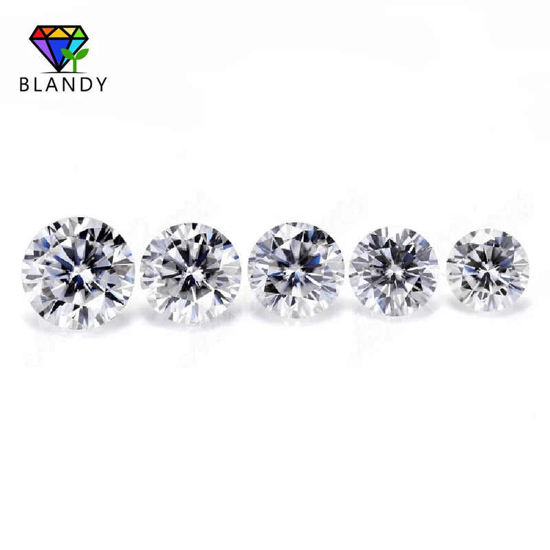 1pc 3.0-12.0mm D Round Brilliant Cut Moissanite Stone