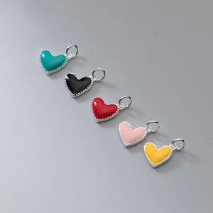 925 Sterling Silver Heart Dangle Charms DIY Jewelry Making