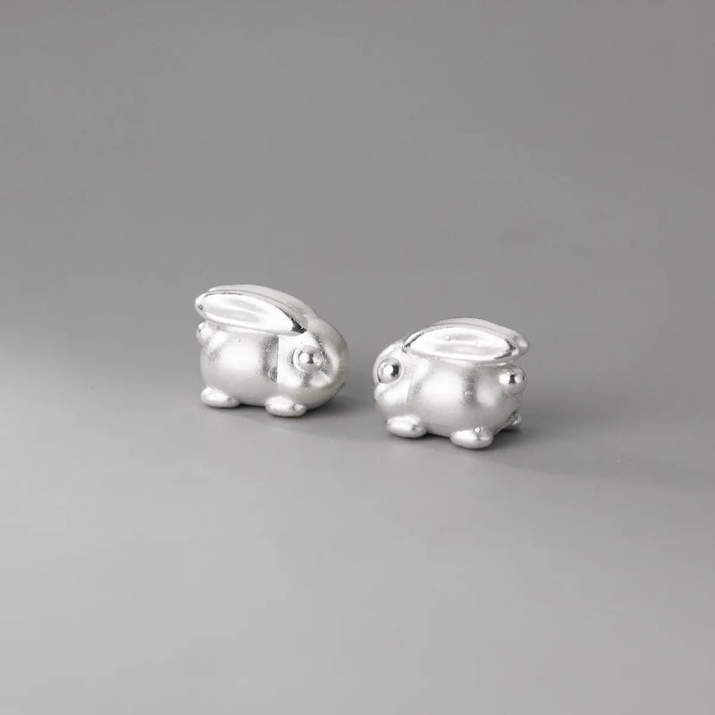 925 Sterling Silver Cubic Rabbit Shape Loose Beads Charms for Jewelry Making