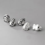 925 Sterling Silver Cubic Rabbit Shape Loose Beads Charms for Jewelry Making