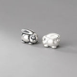 925 Sterling Silver Cubic Rabbit Shape Loose Beads Charms for Jewelry Making