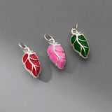 925 Sterling Silver Cubic Leaf Charms 3D Silver Pendants DIY Jewelry Fittings