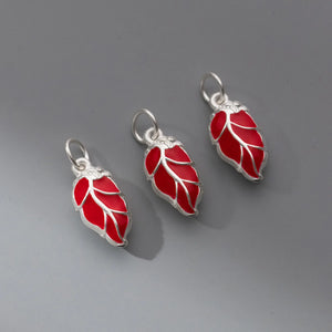 925 Sterling Silver Cubic Leaf Charms 3D Silver Pendants DIY Jewelry Fittings
