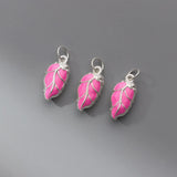 925 Sterling Silver Cubic Leaf Charms 3D Silver Pendants DIY Jewelry Fittings