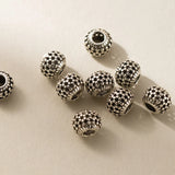 925 Sterling Silver Oval Ball Hollow Beads 7.5x5.5mm