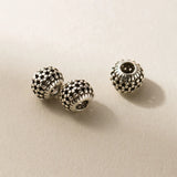 925 Sterling Silver Oval Ball Hollow Beads 7.5x5.5mm