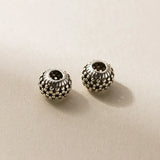 925 Sterling Silver Oval Ball Hollow Beads 7.5x5.5mm