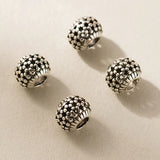 925 Sterling Silver Oval Ball Hollow Beads 7.5x5.5mm