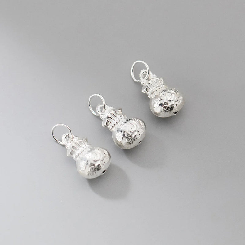 925 Sterling Silver Lucky Money Bags Charms 13mm 15.5mm Pendants DIY Jewelry