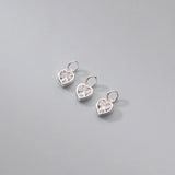 925 Silver Zircon Heart Circle Charms in Pink/Green/Blue/White Pendants