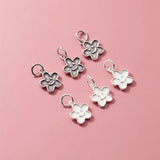 925 Sterling Silver Smile Flower Charms 12x10mm Necklace Bracelet Pendants