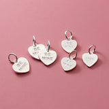 925 Sterling Silver Alphabet Heart Charm 10mm BE MINE S925 Pendant