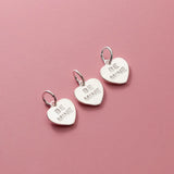 925 Sterling Silver Alphabet Heart Charm 10mm BE MINE S925 Pendant