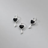 925 Sterling Silver Heart Key Necklace Charms S925 Silver Jewelry Pendants