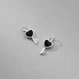 925 Sterling Silver Heart Key Necklace Charms S925 Silver Jewelry Pendants