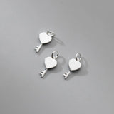 925 Sterling Silver Heart Key Necklace Charms S925 Silver Jewelry Pendants