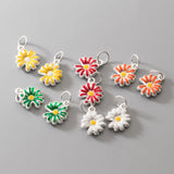 999 Pure Silver 5 Colors Daisy Circle Charms DIY Jewelry Pendants