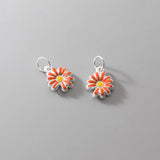 999 Pure Silver 5 Colors Daisy Circle Charms DIY Jewelry Pendants
