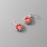 999 Pure Silver 5 Colors Daisy Circle Charms DIY Jewelry Pendants