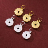 999 Pure Silver Ancient Coin Charms 9.5mm Yearly Blessing Round