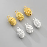 999 Pure Silver Durian Shape Fruit Charms Plated 18K 3D Craftwork Pendant