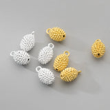 999 Pure Silver Durian Shape Fruit Charms Plated 18K 3D Craftwork Pendant