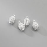 999 Pure Silver Durian Shape Fruit Charms Plated 18K 3D Craftwork Pendant