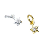 S925 Silver Zircon Star Charms Earrings Bracelets Pendants DIY Jewelry Making