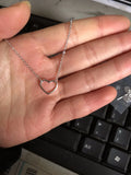 Real 925 Sterling Silver Heart Love Necklace GTLX1568