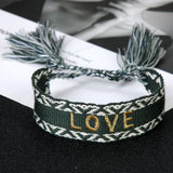 Embroidered Rope Chain Love Bracelet Tassel Braided Couple Bracelet