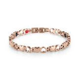 Magnetic Health Bracelet Steel Chain Link Heart Shape Couples Bracelets