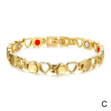 Magnetic Health Bracelet Steel Chain Link Heart Shape Couples Bracelets