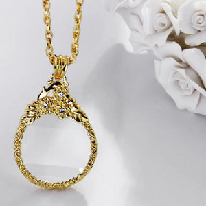 1pc Magnifier Pendant Necklace Jewelry Magnifying Chain Portable Magnifiers