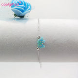 Colorful 8*11mm Opal Elephant Bracelet in 925 Sterling Silver