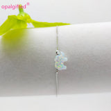 Colorful 8*11mm Opal Elephant Bracelet in 925 Sterling Silver