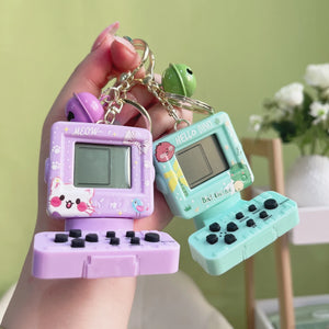 1pc Mini Gaming Console Key Chains Handheld Game Players Electronic Fun