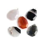 1pc Natural Stone Geometric Charm Pendant for DIY Jewelry