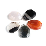 1pc Natural Stone Geometric Charm Pendant for DIY Jewelry