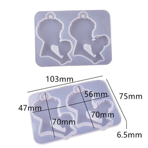 Silicone Keychain Mold for Crystal Epoxy Resin, Jewelry Pendant Making